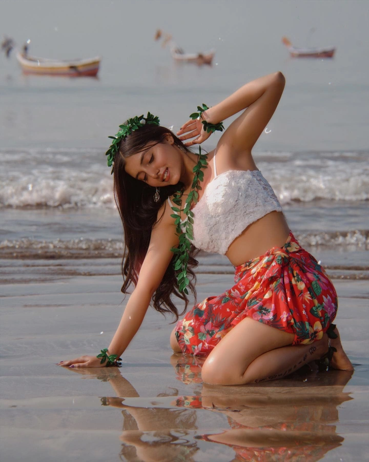 Khushi Mali Having Fun on Beach