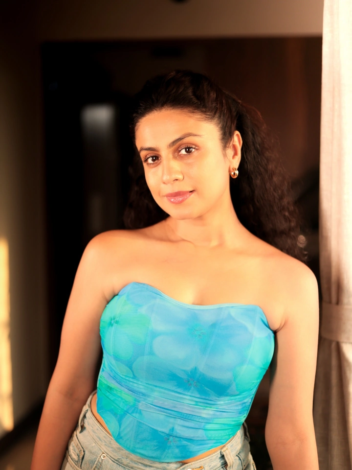 Manasi Parekh in Lovely Blue Dress