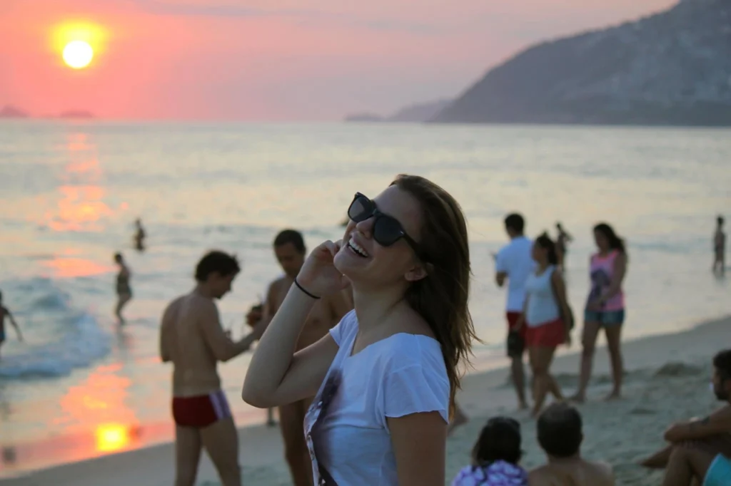 Alice Wegmann Having Fun on Beach